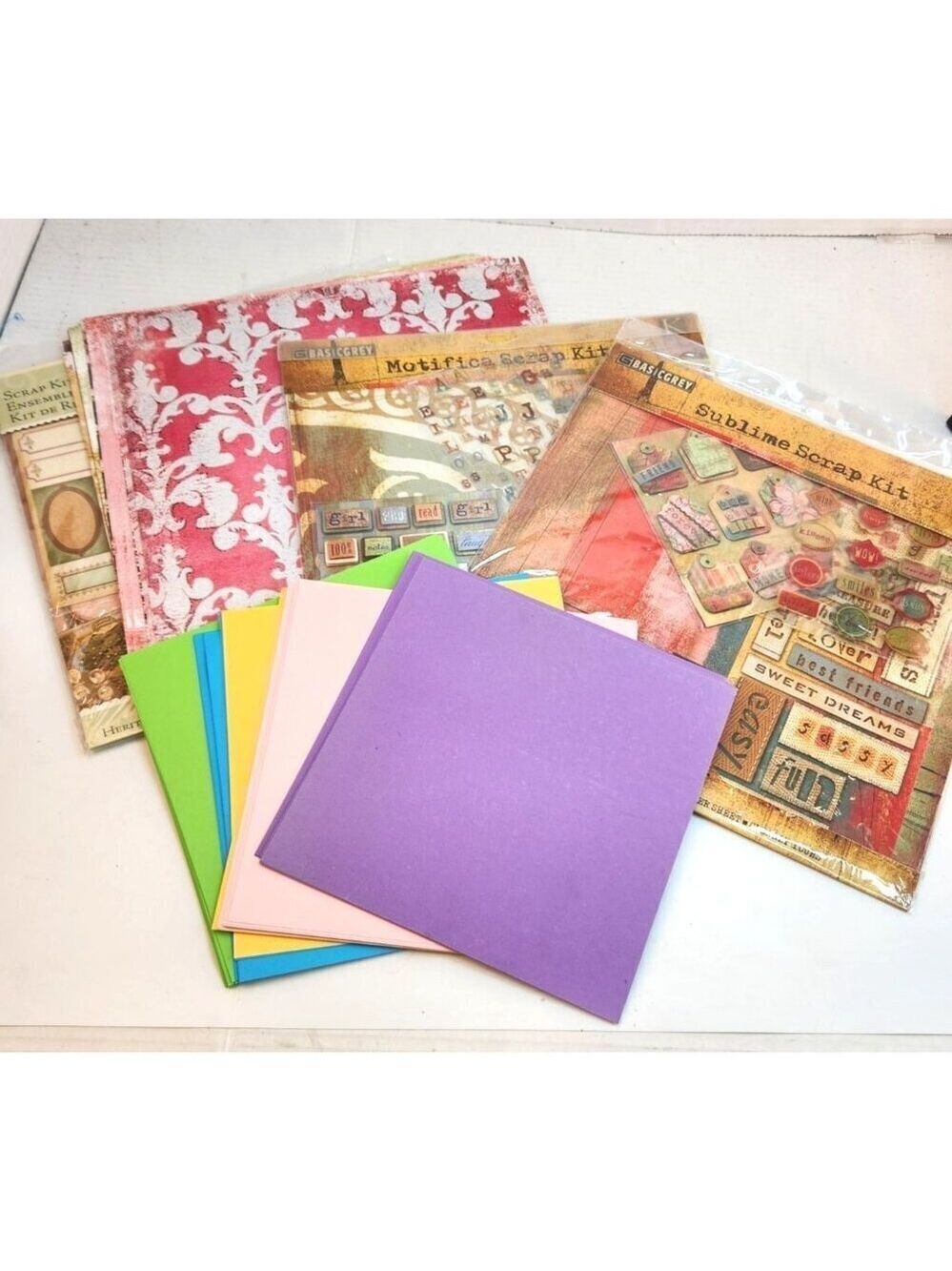 Multicolor Scrapbooking Paper Embellishment Kit Mixed Media Ephemera